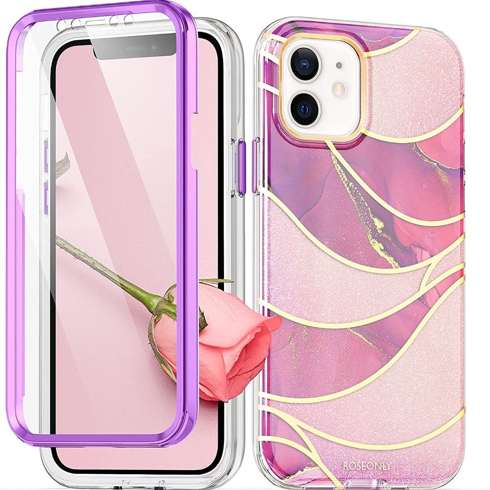 Rose Gold/Purple Iphone 12/12 pro Case